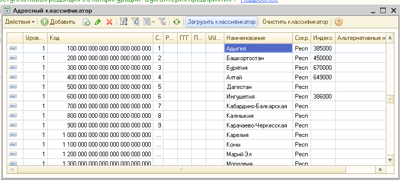 Адресный классификатор. Адресный классификатор 1с. Классификатор в 1с 8.3 Бухгалтерия. 1с классификатор адресов DBF. Как называется адресный классификатор..